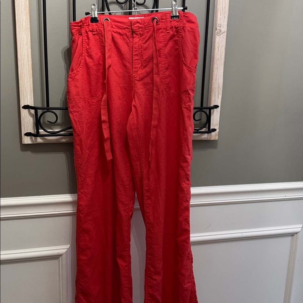 Jessica Simpson coral linen pants